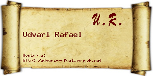 Udvari Rafael névjegykártya